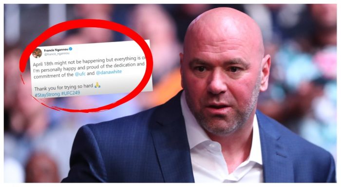 Canceled UFC 249 Dana White (© Mark J. Rebilas-USA TODAY Sports)